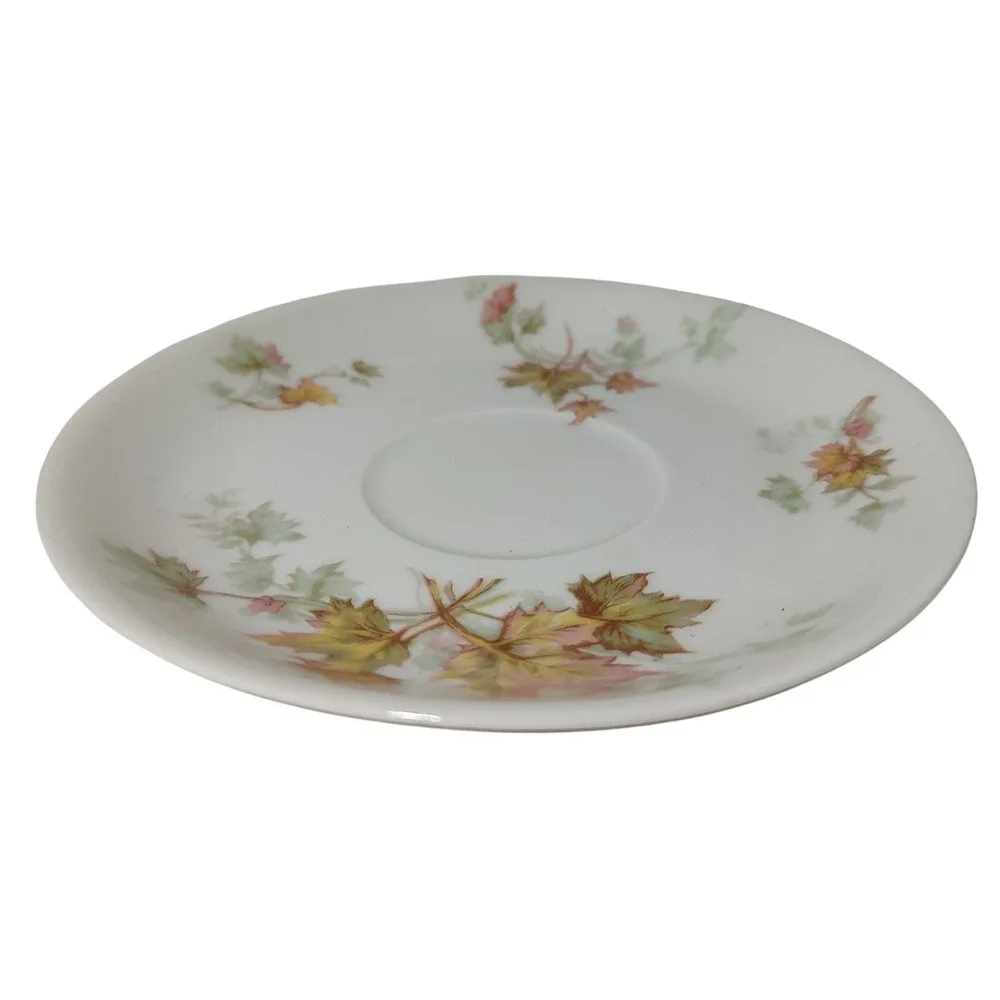 Antique Limoges Haviland Saucer France Maple‎ Leaf Fall Multicolor 5.5 Inches